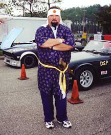 Carl Bennett in Samurai warrior outfit for the Alies vs. Axis event
